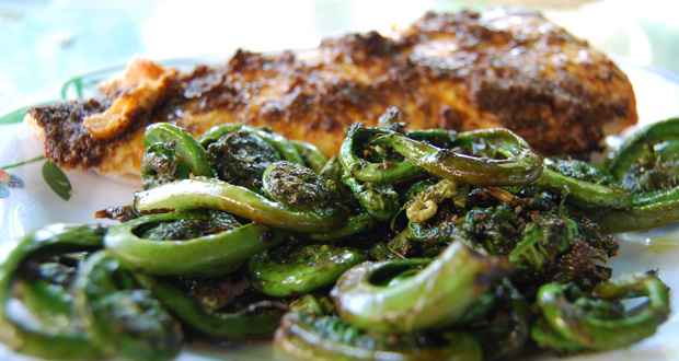 recipe-indian-fish-with-roasted-fiddleheads