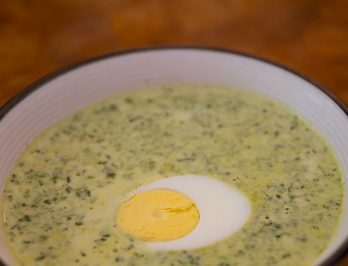 Spinach Soup with Hard Cooked Eggs